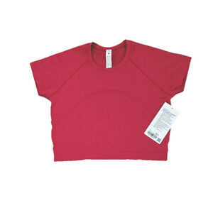 LULULEMON SWIFTLY TECH CROPPED SHORT SLEEVE 2.0 SHIRT PINK DRAGON SIZE 10 NWT